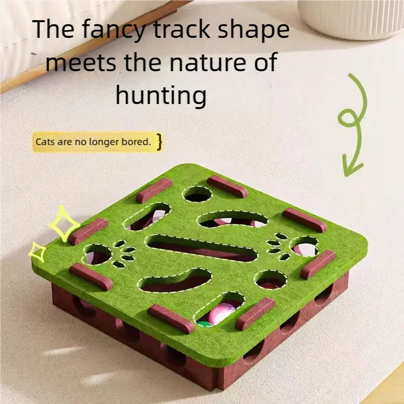 Interaktiver Katzen-Spiel Turm 🐱 | Roller Track Spielzeug für aktive Katzen